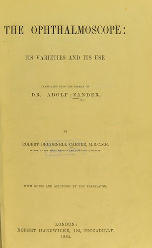 Cover for The ophthalmoscope