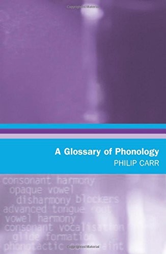 Cover for A Glossary of Phonology (Glossaries in Linguistics EUP)