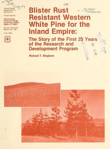 Cover for Blister rust resistant western white pine for the Inland Empire