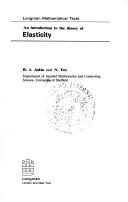 Cover for An introduction to the theory of elasticity