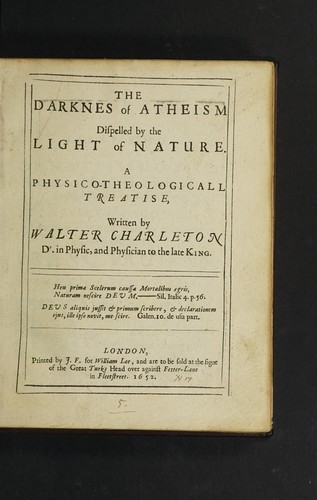 Cover for The darknes of atheism dispelled by the light of nature. A physico-theologicall treatise