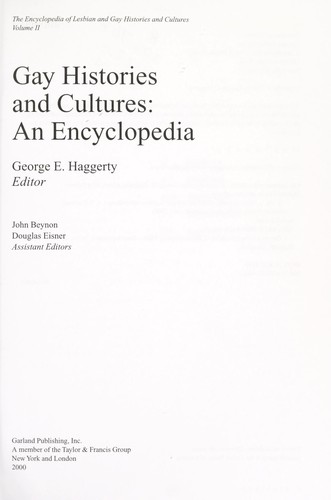 Cover for Gay Histories and Cultures: An Encyclopedia