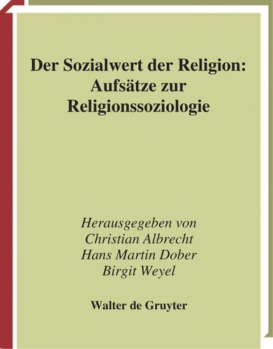 Cover for Der Sozialwert der Religion