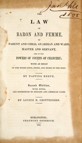Cover for The law of baron and femme