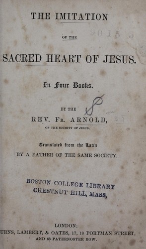 Cover for The imitation of the sacred heart of Jesus