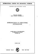 Cover for Introduction to Structural Optimization
