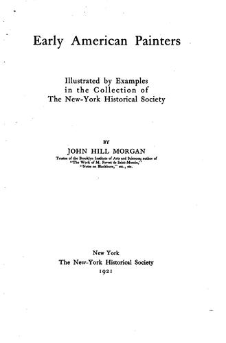 Cover for Early American painters