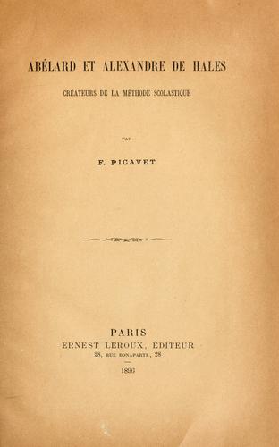 Cover for Abélard et Alexandre de Hales