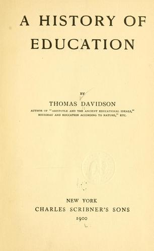 Cover for A history of education