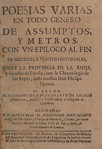 Cover for Poesias varias en todo genero de assumptos y metros
