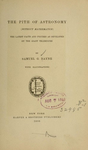 Cover for The pith of astronomy <without mathematics>
