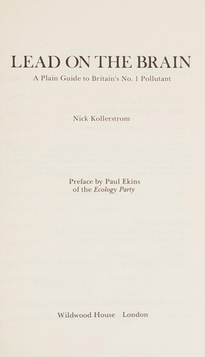 Cover for Lead on the brain