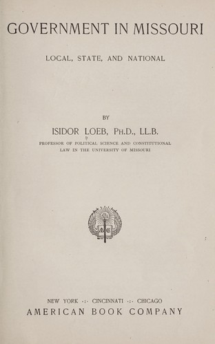 Cover for Government in Missouri, local, state, and national