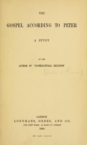 Cover for Gospel according to Peter