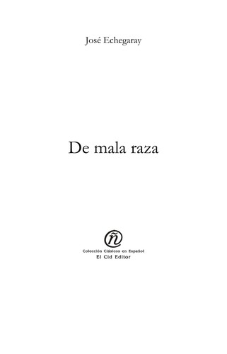 Cover for De mala raza