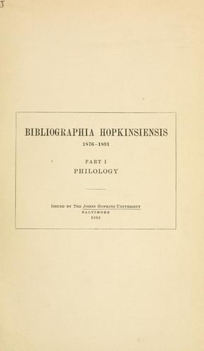 Cover for Bibliographia Hopkinsiensis, 1876-1891.