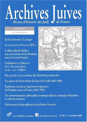 Cover for Archives juives nÂ°35/1