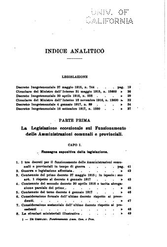 Cover for Il funzionamento delle amministrazioni comunali e provinciali in tempo di ...