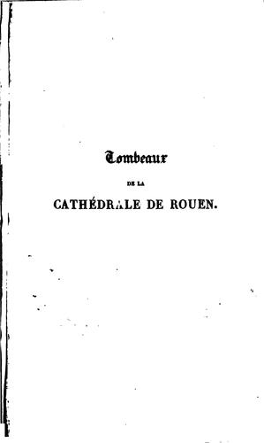 Cover for Tombeaux de la cathédrale de Rouen