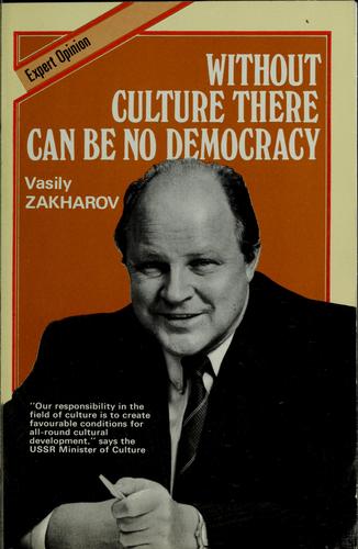 Cover for Without culture there can be no democracy