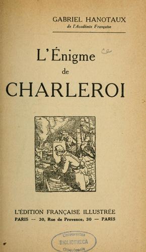 Cover for L'énigme de Charleroi