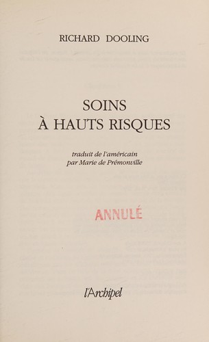 Cover for Soins a Hauts Risques