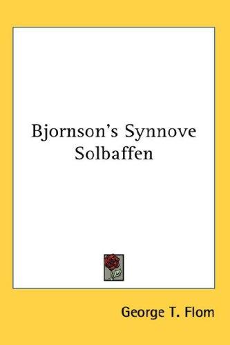 Cover for Bjornson's Synnove Solbaffen