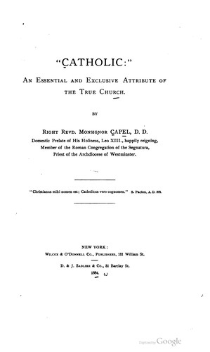 Cover for "Catholic"