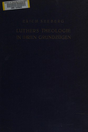 Cover for Grundzüge der Theologie Luthers