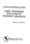 Cover for Advances in probability theory