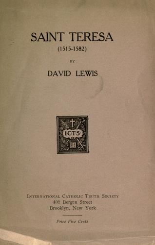 Cover for Saint Teresa (1515-1582)