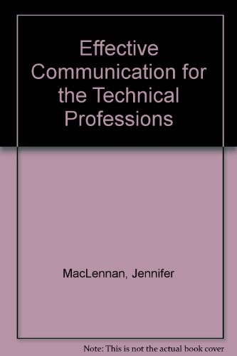 Cover for Effective Communication for the Technical Professions