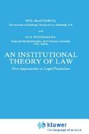 Cover for An institutional theory of law