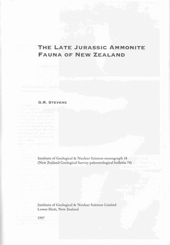 Cover for The late Jurassic ammonite fauna of New Zealand