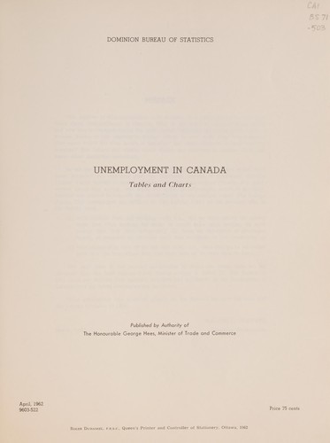 Cover for Unemployment in Canada