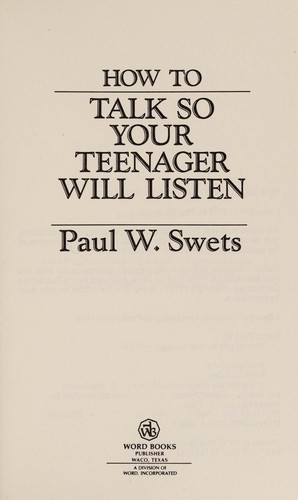 Cover for How to talk so your teenager will listen