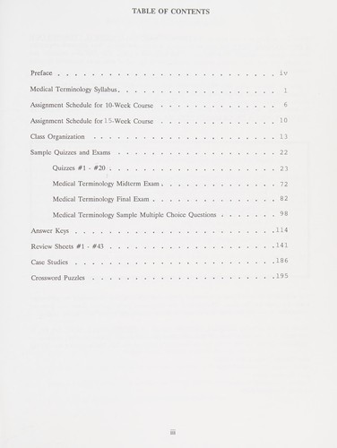 Cover for Medical Terminology Instructor's Guide
