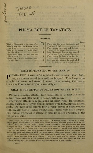 Cover for Phoma rot of tomatoes