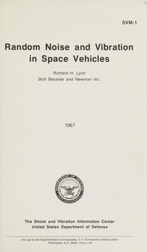 Cover for Random noise and vibration in space vehicles