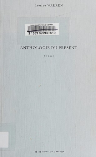 Cover for Anthologie du présent