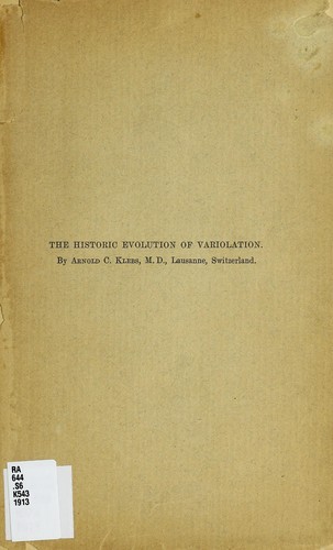 Cover for The historic evolution of variolation