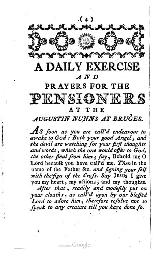 Cover for A daily exercise, and devotions
