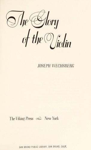 Cover for The glory of the violin.
