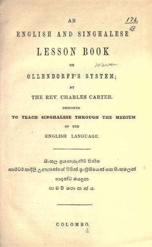 Cover for An English and Singhalese lesson book on Ollendorff's system