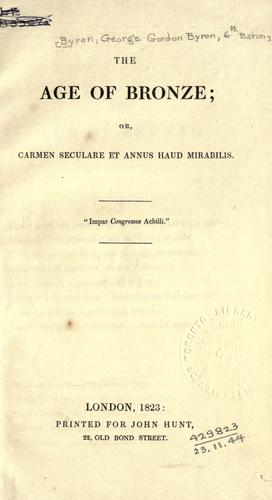 Cover for The age of bronze