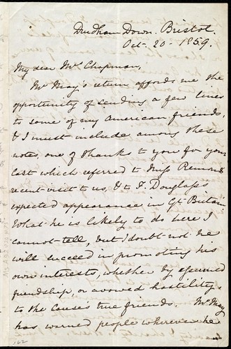 Cover for [Letter to] My dear Mrs. Chapman