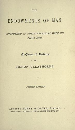 Cover for The endowments of man