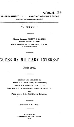 Cover for Notes of military interest for 1902.