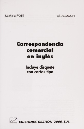 Cover for Correspondencia comercial en inglés