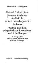 Cover for Vertraute Briefe von Adelheid B. an ihre Freundin Julie S.